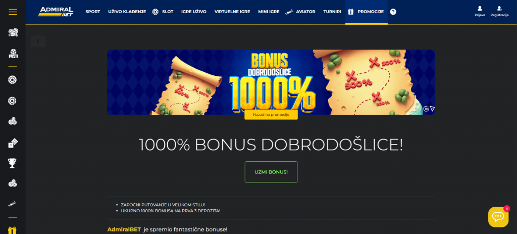 AdmiralBet Welcome Bonus
