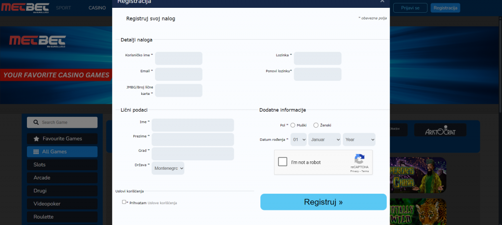How to register at MetBet Casino?