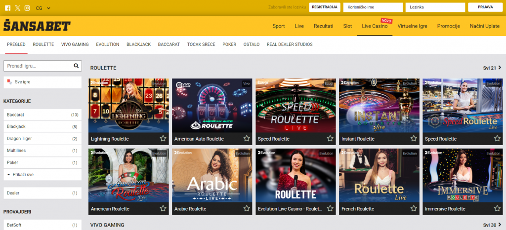 Sansabet Live Casino