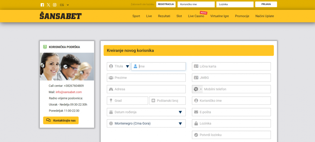 How to register at Sansabet Casino?
