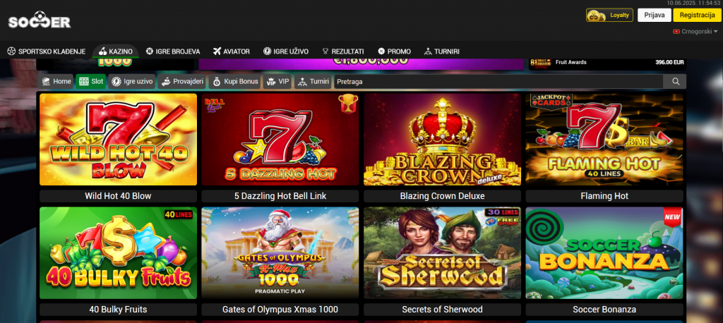 SoccerBet Slot Games
